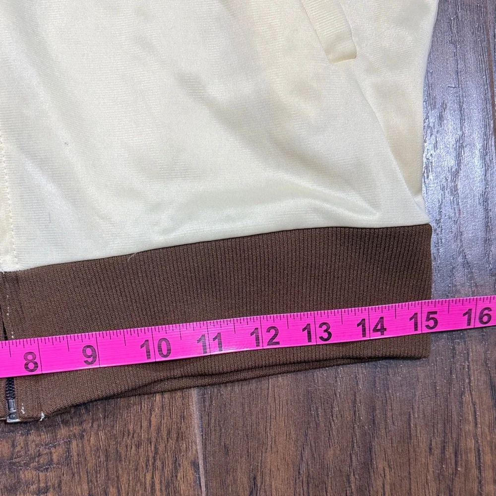 Vintage 80's Adidas Cream and‎ Brown Bomber Jacket